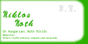 miklos noth business card